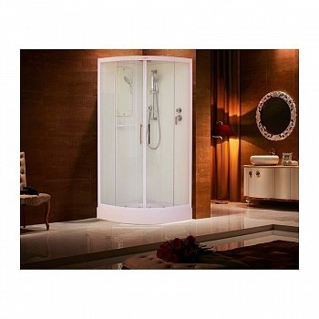 Душевая кабина Esbano White ESKW100CR 100x100x210см, профиль белый, стекло прозрачное