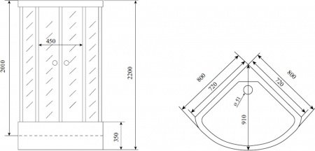 Душевая кабина Timo Comfort T-8880 C 80x80x220 профиль хром глянцевый, стекло прозрачное