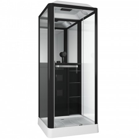 Душевая кабина Grossman GR-221 90x90x225 профиль черный, стекло прозрачное