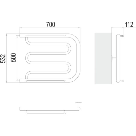 Полотенцесушитель водяной Terminus Фокстрот (1") 50х70
