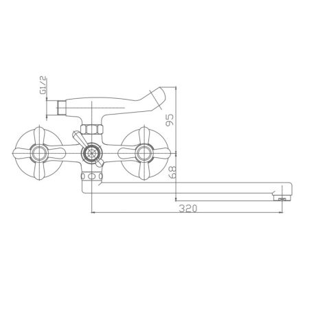 Смеситель для ванны Haiba HB2125, хром