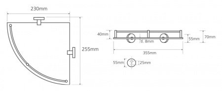 Полка стеклянная Bemeta Omega 104202162 Глянец