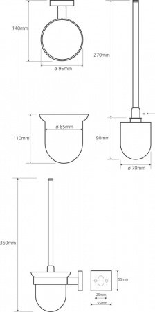 Ершик для унитаза Bemeta Beta 132113017 Хром