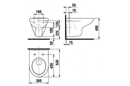 Унитаз подвесной Jika Deep 8.2061.1.000.000.1 белый, без сиденья