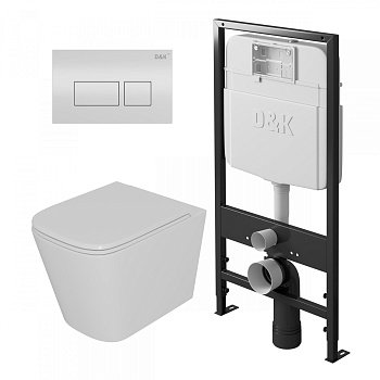Комплект (инсталляция + унитаз + клавиша смыва) DQ Quadro DS1511601 белый