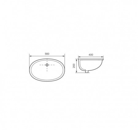 Раковина встраиваемая снизу Aquatek AQ8091-00 56х40 см белая