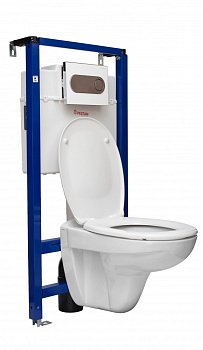 Комплект унитаз с инсталляцией Pestan Fluenta 40006460 кнопка хром