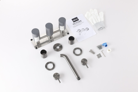 Смеситель ABBER Wasser Kreis 316 AF81123BGG-L для раковины скрытого монтажа, оружейная сталь брашированная