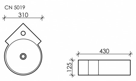 Раковина подвесная 31см Ceramica Nova Element CN5019 белый