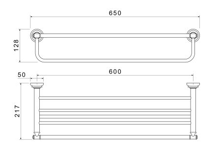 Полка для полотенец 60см Aquatek Классик AQ4515PG золото