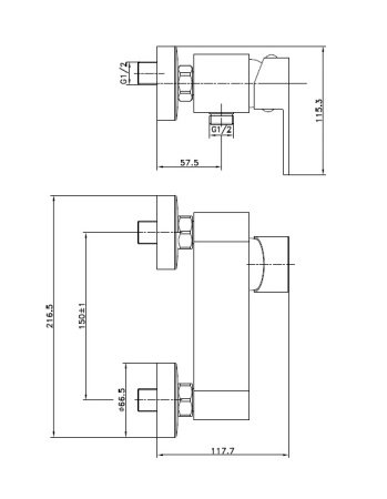 Смеситель для душа Cersanit ELIO 63046 хром
