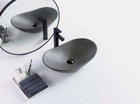 Раковина накладная BelBagno BB1404-H311 серый матовый