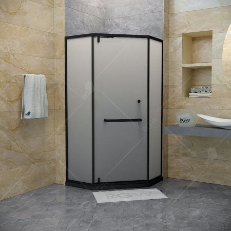 Душевой угол RGW Hotel 90x90x195 профиль черный, стекло матовое