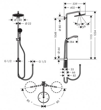 Душевая стойка Hansgrohe Croma Select S 26793000 хром