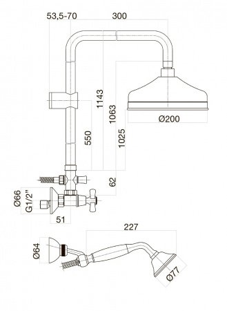 Душевая стойка Webert Armony AM760405010 золото
