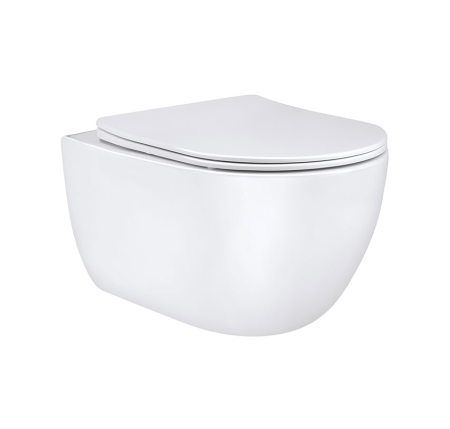 Унитаз подвесной безободковый Vincea Evo VT1-34 белый, с сиденьем микролифт