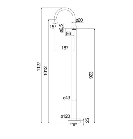Смеситель для раковины напольный Nobili Velis VE125189/3FLP черный