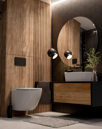 Унитаз подвесной безободковый AQUAme AQM2002L белый, с сиденьем микролифт