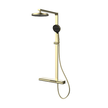 Душевая стойка со смесителем Vincea Aspire VSFS-4AS1BG золото матовое