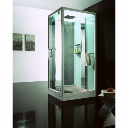 Душевая кабина Orans 89101RS 100x100x220 профиль белый, стекло прозрачное