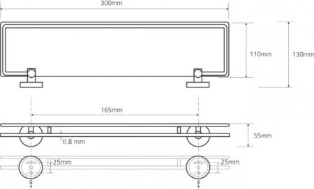 Полочка для ванной Bemeta Omega 104102202 Хром