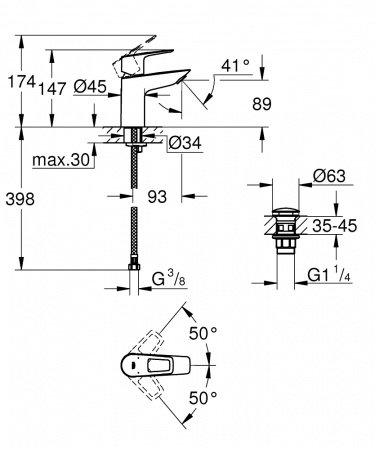 Смеситель для раковины Grohe BauLoop New 23879001 хром