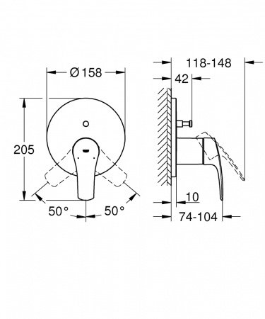 Смеситель для ванны с душем Grohe EuroSmart 24043003 хром