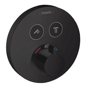 Термостат для душа на 2 потребителя Hansgrohe ShowerSelect S 15743670 черный матовый