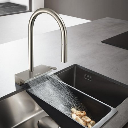 Смеситель для кухни Hansgrohe Aquno Select M81 73831800 нержавеющая сталь