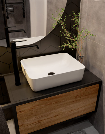 Смеситель для раковины AQUAme Asti AQM6414MB черный матовый