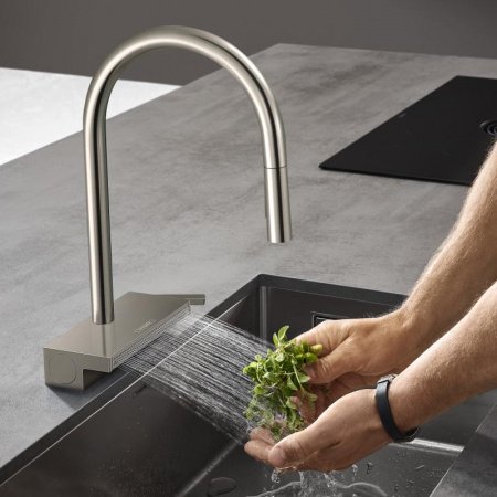 Смеситель для кухни Hansgrohe Aquno Select M81 73831800 нержавеющая сталь