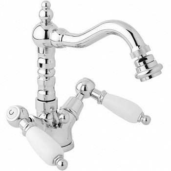 Смеситель для биде Cezares First BS2 ручки Белые Хром