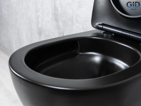 Унитаз подвесной безободковый GID Tr2122TF-Bm черный матовый, с сиденьем микролифт