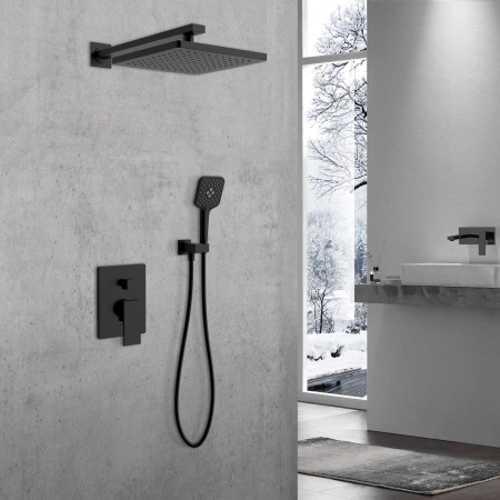 Встраиваемая душевая система со смесителем Vincea Next VSFW-1N1MB черный матовый