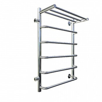 Полотенцесушитель водяной Тругор Идеал серия 1 80х50 хром, с полкой, подключение левое