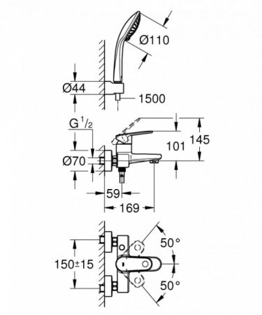 Смеситель для ванны Grohe Europlus 33547002 хром