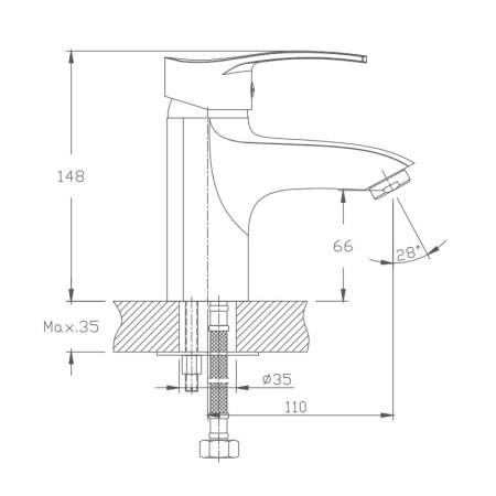 Смеситель для раковины Haiba HB1070, хром