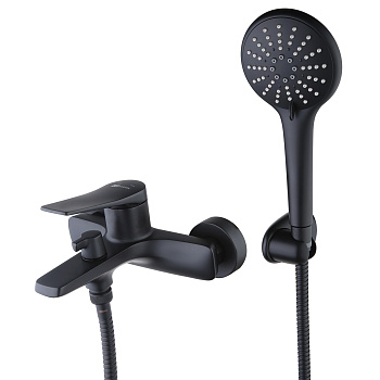 Смеситель для ванны с душем Lemark Bronx LM3714BL черный матовый