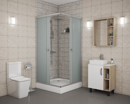 Душевой угол Niagara NG- 009-14Q 90x90x195 профиль хром матовый, стекло матовое