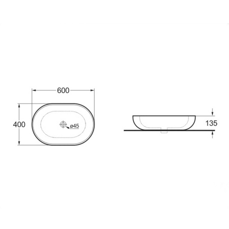 Раковина накладная 60см Vincea VBS-113 белый