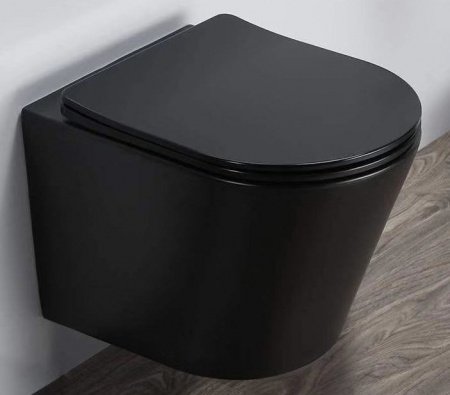 Унитаз подвесной GID TR2130BM безободковый, черный матовый