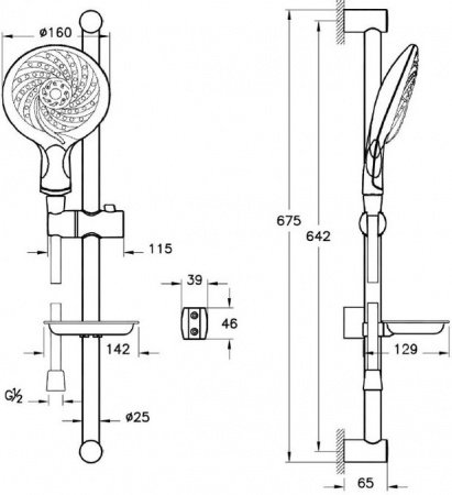 Душевой гарнитур Vitra Samba 3F A45655EXP Хром