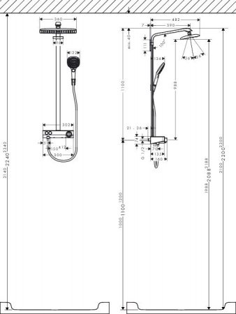 Душевая стойка Hansgrohe Raindance Select E 27288400 хром/белый