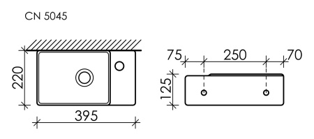 Раковина подвесная 40см Ceramica Nova Element CN5045 белый