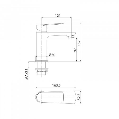 Смеситель для раковины IDDIS Plank PLASB00i01 хром глянцевый