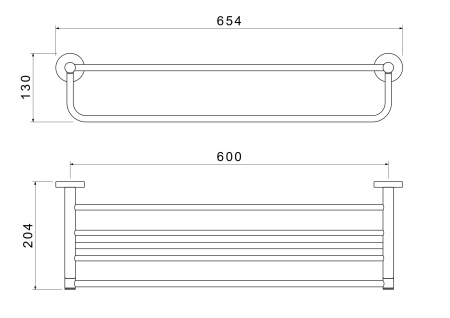 Полка для полотенец 60см Aquatek Европа AQ4115CR хром