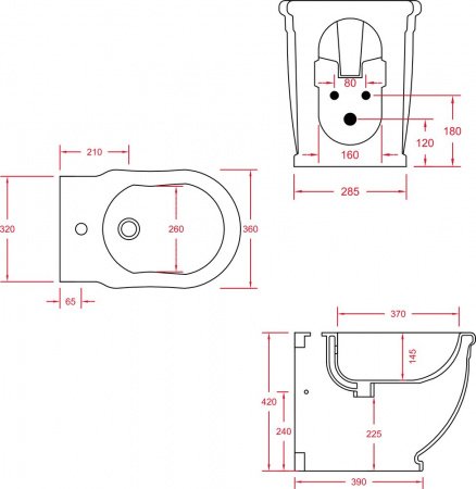 Биде напольное ArtCeram Hermitage HEB001 черное