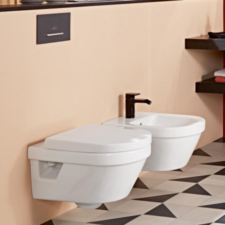 Унитаз подвесной безободковый Villeroy & Boch Architectura 5684HRR1 с сиденьем микролифт, покрытие CeramicPlus
