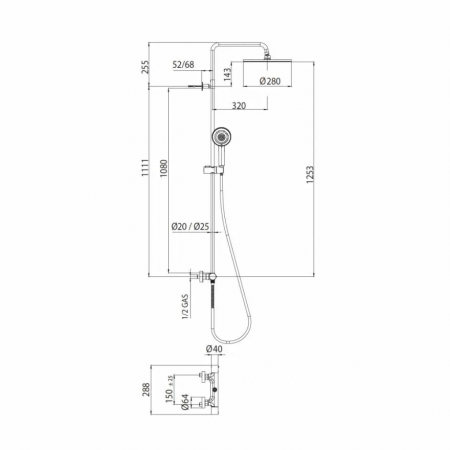 Душевая стойка Bossini Elios L10172.073 черный матовый