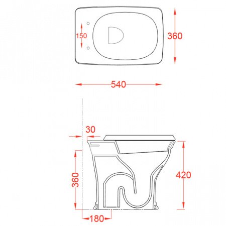 Унитаз приставной (бачок в стене) ArtCeram Civitas CIV003 01;00 белый, без сиденья